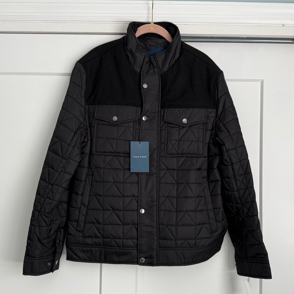 Men's Cole Haan Black Quilted Jacket Medium NWT